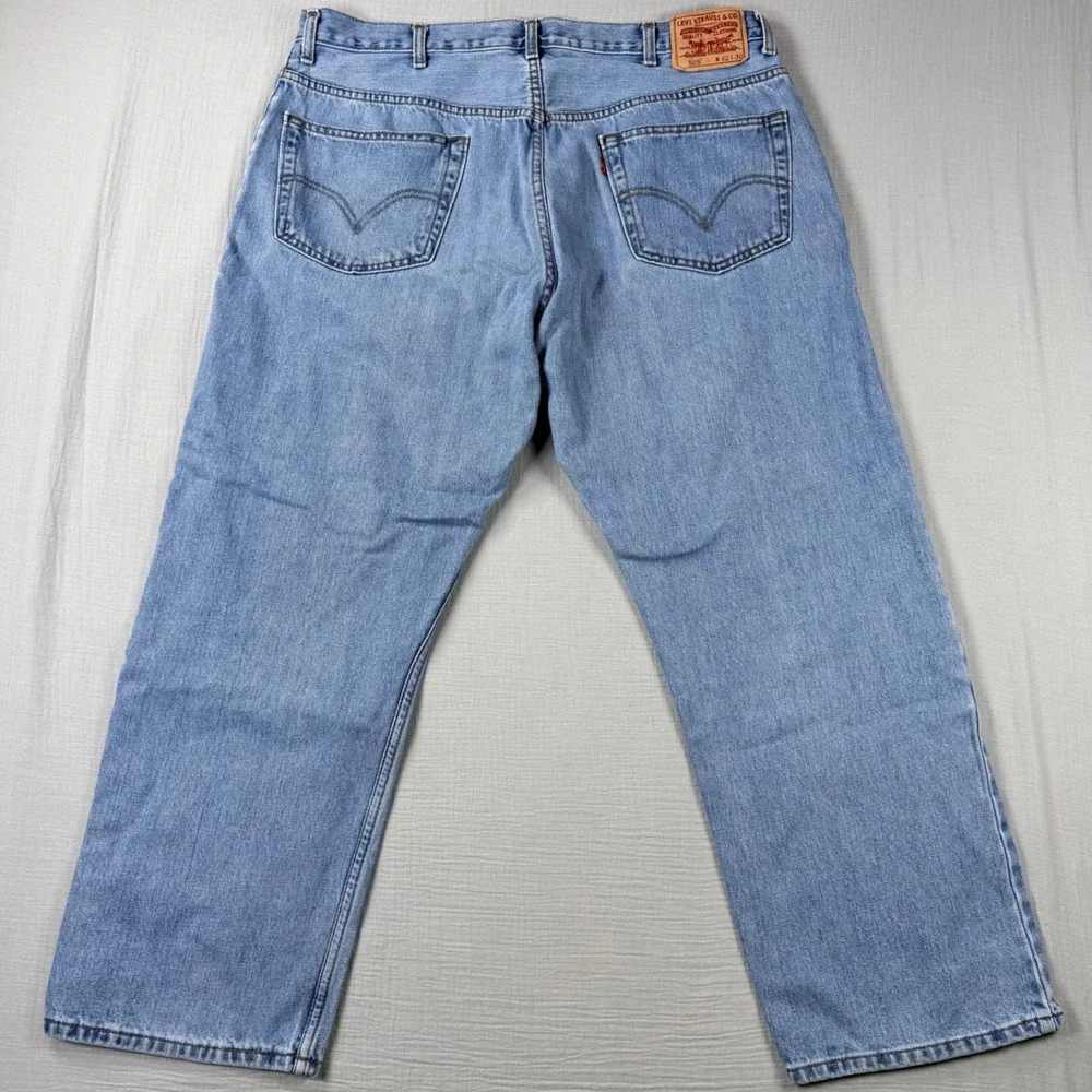 Y2K Levis 505 Jeans Mens 42x30 (38x28) Light Wash Blue‎ Denim Straight Relaxed